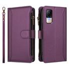 For Xiaomi Civi 1S Magnetic Closure 9 Card Slots Zipper Leather Case with Hand Strap(Purple) - 2