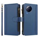 For Xiaomi Civi 3 Magnetic Closure 9 Card Slots Zipper Leather Case with Hand Strap(Dark Blue) - 2