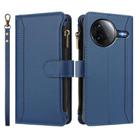 For Xiaomi Poco F7 Pro / F7 Ultra Magnetic Closure 9 Card Slots Zipper Leather Case with Hand Strap(Dark Blue) - 2