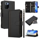 For Xiaomi Poco X3 GT Magnetic Closure 9 Card Slots Zipper Leather Case with Hand Strap(Black) - 1