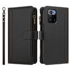 For Xiaomi Poco X3 GT Magnetic Closure 9 Card Slots Zipper Leather Case with Hand Strap(Black) - 2