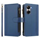 For Xiaomi Poco X7 Pro Magnetic Closure 9 Card Slots Zipper Leather Case with Hand Strap(Dark Blue) - 2