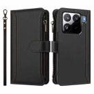 For Xiaomi 15S Pro Magnetic Closure 9 Card Slots Zipper Leather Case with Hand Strap(Black) - 2