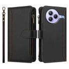 For Xiaomi Civi 5 Pro Magnetic Closure 9 Card Slots Zipper Leather Case with Hand Strap(Black) - 2
