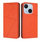 For Itel A50C Strong Magnetic Frosted Flip Leather Phone Case(Orange) - 1