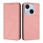 For Itel A50C Strong Magnetic Frosted Flip Leather Phone Case(Pink) - 1
