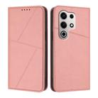 For Itel S25 Ultra Strong Magnetic Frosted Flip Leather Phone Case(Pink) - 1