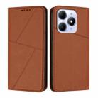 For itel A90 Strong Magnetic Frosted Flip Leather Phone Case(Coffee Color) - 1