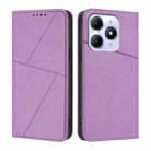 For itel A90 Strong Magnetic Frosted Flip Leather Phone Case(Light Purple) - 1