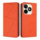 For itel P65C Strong Magnetic Frosted Flip Leather Phone Case(Orange) - 1