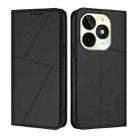 For itel P65C Strong Magnetic Frosted Flip Leather Phone Case(Black) - 1