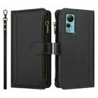 For Ulefone Note 14 Magnetic Closure 9 Card Slots Zipper Leather Case with Hand Strap(Black) - 2