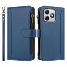 For Ulefone Note 18 Ultra / Note 18 Pro Magnetic Closure 9 Card Slots Zipper Leather Case with Hand Strap(Dark Blue) - 2