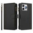For Ulefone Note 18 Ultra / Note 18 Pro Magnetic Closure 9 Card Slots Zipper Leather Case with Hand Strap(Black) - 2