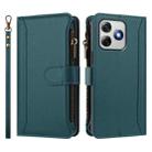 For Ulefone Note 18 Ultra / Note 18 Pro Magnetic Closure 9 Card Slots Zipper Leather Case with Hand Strap(Dark Green) - 2