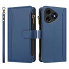 For Ulefone Note 19 Magnetic Closure 9 Card Slots Zipper Leather Case with Hand Strap(Dark Blue) - 2