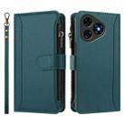 For Ulefone Note 19 Magnetic Closure 9 Card Slots Zipper Leather Case with Hand Strap(Dark Green) - 2