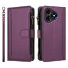 For Ulefone Note 19 Magnetic Closure 9 Card Slots Zipper Leather Case with Hand Strap(Purple) - 2