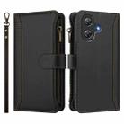 For Ulefone Note 21 Magnetic Closure 9 Card Slots Zipper Leather Case with Hand Strap(Black) - 2