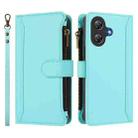 For Ulefone Note 21 Magnetic Closure 9 Card Slots Zipper Leather Case with Hand Strap(Mint Green) - 2