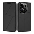 For Tecno Camon 20 Premier Strong Magnetic Frosted Flip Leather Phone Case(Black) - 1