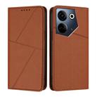 For Tecno Camon 20 / Camon 20 Pro 4G Strong Magnetic Frosted Flip Leather Phone Case(Coffee Color) - 1