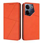 For Tecno Camon 20 / Camon 20 Pro 4G Strong Magnetic Frosted Flip Leather Phone Case(Orange) - 1