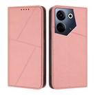 For Tecno Camon 20 / Camon 20 Pro 4G Strong Magnetic Frosted Flip Leather Phone Case(Pink) - 1