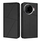 For Tecno Camon 30 Pro Strong Magnetic Frosted Flip Leather Phone Case(Black) - 1