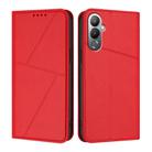 For Tecno Pova 4 Strong Magnetic Frosted Flip Leather Phone Case(Red) - 1