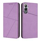For Tecno Pova 4 Strong Magnetic Frosted Flip Leather Phone Case(Light Purple) - 1