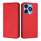 For Tecno Spark 10 4G Strong Magnetic Frosted Flip Leather Phone Case(Red) - 1