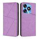 For Tecno Spark 10 4G Strong Magnetic Frosted Flip Leather Phone Case(Light Purple) - 1