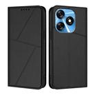For Tecno Spark 10 4G Strong Magnetic Frosted Flip Leather Phone Case(Black) - 1