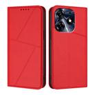 For Tecno Spark 10 Pro Strong Magnetic Frosted Flip Leather Phone Case(Red) - 1