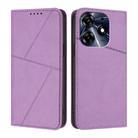 For Tecno Spark 10 Pro Strong Magnetic Frosted Flip Leather Phone Case(Light Purple) - 1