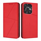 For Tecno Spark 10C Strong Magnetic Frosted Flip Leather Phone Case(Red) - 1