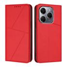 For Tecno Spark 20 Pro 4G Strong Magnetic Frosted Flip Leather Phone Case(Red) - 1