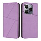 For Tecno Spark 20 Pro 4G Strong Magnetic Frosted Flip Leather Phone Case(Light Purple) - 1