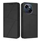 For Tecno Spark Go 2025 / Pop 9 4G Strong Magnetic Frosted Flip Leather Phone Case(Black) - 1