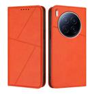 For Tecno Camon 40 Premier Strong Magnetic Frosted Flip Leather Phone Case(Orange) - 1