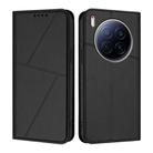 For Tecno Camon 40 Premier Strong Magnetic Frosted Flip Leather Phone Case(Black) - 1