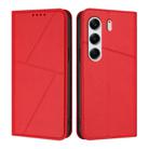 For Tecno Camon 40 Pro 4G Strong Magnetic Frosted Flip Leather Phone Case(Red) - 1
