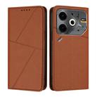 For Tecno Pova 6 Neo Strong Magnetic Frosted Flip Leather Phone Case(Coffee Color) - 1