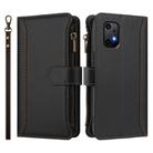 For Umidigi Bison X20 Magnetic Closure 9 Card Slots Zipper Leather Case with Hand Strap(Black) - 2