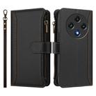 For Umidigi G100 Magnetic Closure 9 Card Slots Zipper Leather Case with Hand Strap(Black) - 2