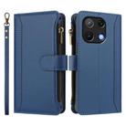 For Umidigi Note 90 Magnetic Closure 9 Card Slots Zipper Leather Case with Hand Strap(Dark Blue) - 2