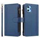 For Umidigi Power 7 Max Magnetic Closure 9 Card Slots Zipper Leather Case with Hand Strap(Dark Blue) - 2