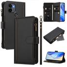For Redmi A1+ / A2+ / Poco C50 / Poco C51 Magnetic Closure 9 Card Slots Zipper Leather Case with Hand Strap(Black) - 1