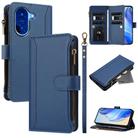 For Redmi A5 4G 173.3mm Magnetic Closure 9 Card Slots Zipper Leather Case with Hand Strap(Dark Blue) - 1